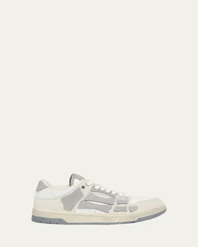 Amiri Skeleton Crystal Suede Low-top Sneakers In Birch