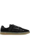 Amiri Pacific Bones Leather-trimmed Croc-effect Suede Sneakers In Black