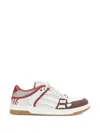Amiri Brown Xl Skel Top Low Cow Leather Sneakers In White