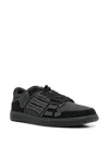 Amiri Sneaker Skel Top Low Black In Leather And Suede Men In Black