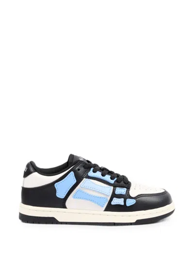 Amiri Kids' Skel-top Leather Low-top Sneakers In Black