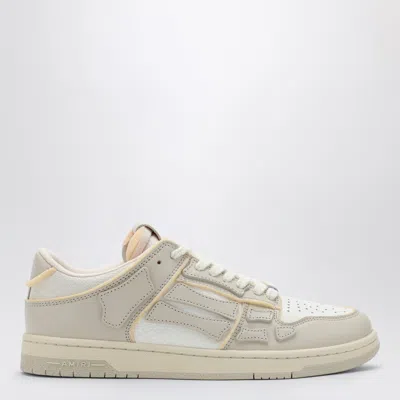 Amiri Skeltop Low-top Leather Sneakers In White And Beige