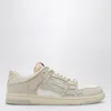 Amiri Skel Top Low White Sneakers With Skeleton Patch In Leather Man In White
