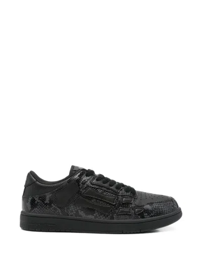 Amiri Skeltop Snakeskin-effect Sneakers In Black