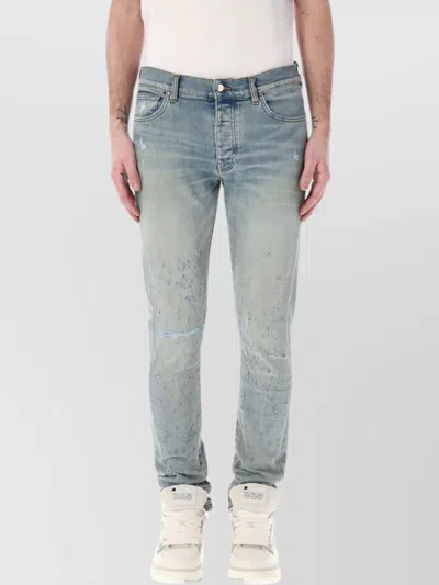 Amiri Shotgun Distressed Skinny Jeans In Blue