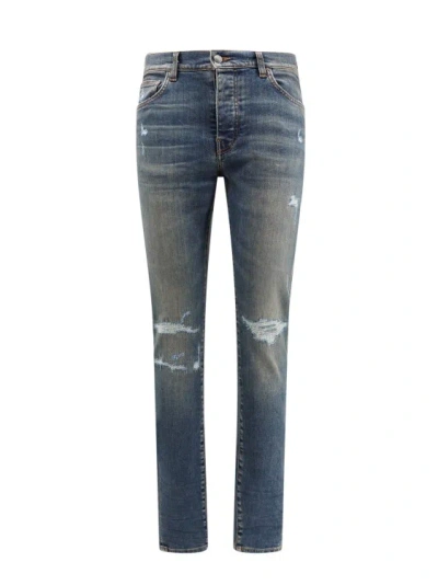 Amiri Skinny Jeans With Destroyed Effect In Blue