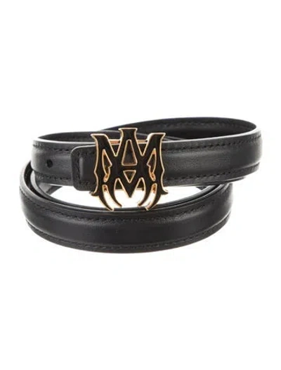 Pre-owned Amiri Skinny Leather Waist Belt In Black