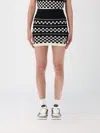 Amiri Knit Check Mesh Mini Skirt In Black