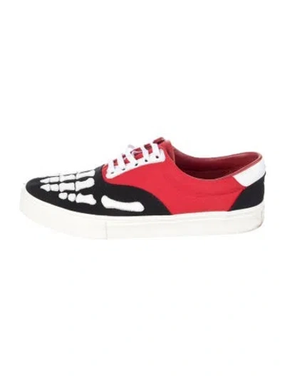 Pre-owned Amiri Skull Canvas Sneakers In Black/red