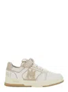 Amiri Men 'skyline' Beige Sneaker With Maxi Logo On The Side And Velcro Strap With Logo In Leather M In White