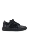 Amiri Skyline Sneaker In Leather And Mesh With Python Print In Black