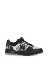 Amiri Perforated Leather Sneaker With Hook-and-loop Closure In Black