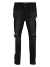 Amiri Black Bones Slash Jeans In Black