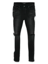 Amiri Black Bones Slash Jeans In Black