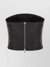 Amiri Sleeveless Strapless Ribbed Synthetic Leather Top