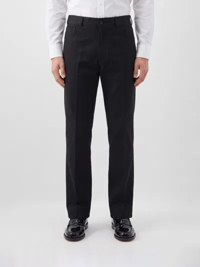 Amiri Slim Fit Cotton Twill Tailored Trousers In Black