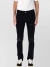 Amiri Slim Fit Distressed Five-pocket Trousers In Black