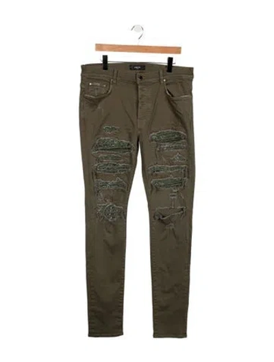 Pre-owned Amiri Slim Fit Jeans In Green
