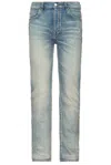 Amiri Stack Distressed Slim-leg Jeans In Antique Indigo