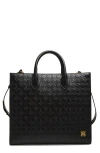 Amiri Small Ma Quad Debossed Leather Tote In Black