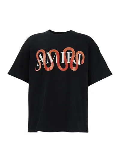 Amiri Snake Black Crewneck T-shirt