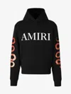 Amiri Black Hoodie With Maxi Logo Lettering On The Front And Snake Print On The Sleeves In Cotton Man