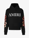 Amiri Black Hoodie With Maxi Logo Lettering On The Front And Snake Print On The Sleeves In Cotton Man In Black