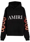 Amiri Black Hoodie With Maxi Logo Lettering On The Front And Snake Print On The Sleeves In Cotton Man In Black