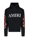 Amiri Black Hoodie With Maxi Logo Lettering On The Front And Snake Print On The Sleeves In Cotton Man In Black  