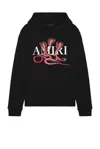 Amiri Man Sweatshirt Black Size L Cotton In Black & Red
