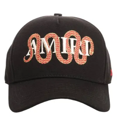 Amiri Snake Logo Embroidered Cotton Cap In Black