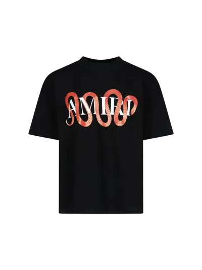 AMIRI AMIRI "SNAKE" LOGO T-SHIRT - BLACK