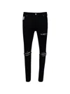 Amiri Stretch Denim Jeans With Leopard Print Accents