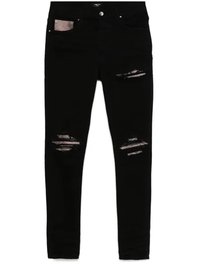 AMIRI SNAKE MX1 SLIM-FIT JEANS - MEN'S - COTTON/SPANDEX/ELASTANE/POLYESTER/LEATHER