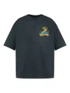 Amiri Crystal Cobra Embellished Printed Cotton-blend Jersey T-shirt In Green