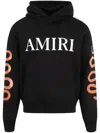 Amiri Black Hoodie With Maxi Logo Lettering On The Front And Snake Print On The Sleeves In Black