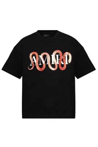 AMIRI SNAKE PRINTED CREWNECK T-SHIRT