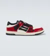 Amiri Skel Top Low Red Sneakers With Skeleton Patch In Leather Man In Red