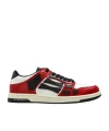 Amiri Skel Top Low Red Sneakers With Skeleton Patch In Leather Man In Multicolor