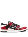Amiri Skel Top Low Red Sneakers With Skeleton Patch In Leather Man In Rot