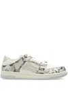Amiri Skel Top Low Sneakers In Beige Leather In White