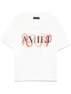 Amiri Snake White Crewneck T-shirt With Maxi Logo Print On The Front In Cotton Man In White