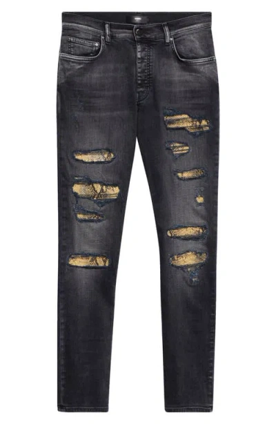 Amiri Snake Thrasher Skinny Jean In Black