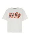 Amiri Snake White Crewneck T-shirt With Maxi Logo Print On The Front In Cotton Man In White