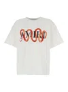 Amiri Snake White Crewneck T-shirt With Maxi Logo Print On The Front In Cotton Man In Bianco