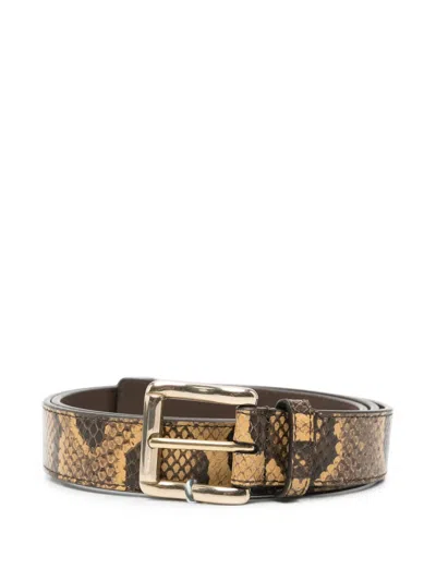 AMIRI SNAKE-EFFECT BUCKLE BELT