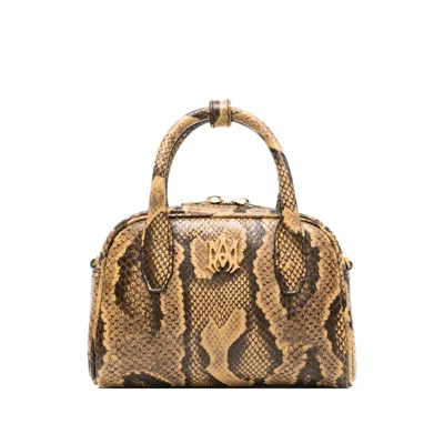 Amiri Snake-effect Leather Mini Bag In Brown