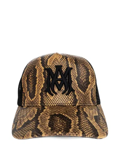 Amiri Snake-effect Logo-patch Baseball Cap In Multi