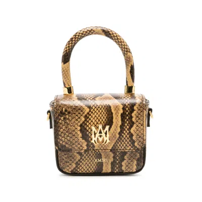 Amiri Snakeskin Effect Leather Mini Bag In Brown