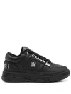 Amiri Men Black Sneakers With Logo Patch On The Side And Logo Lettering On The Rear In Leather Man In Black